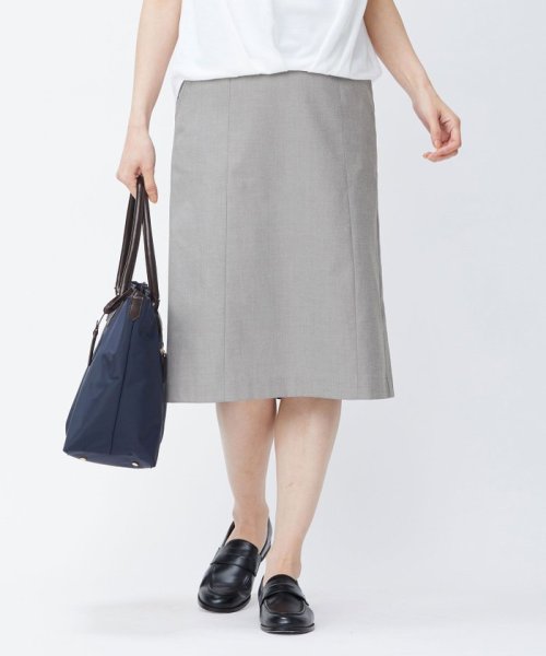 J.PRESS LADIES（LARGE SIZE）(J．プレス　レディス（大きいサイズ）)/【洗える・撥水・防汚】コットンFITTYシャーク スカート/ライトグレー系