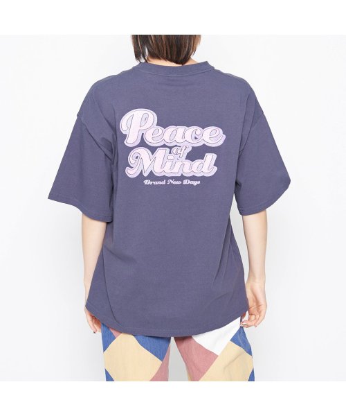 Spiritoso(スピリトーゾ)/Peace Mind ラメプリントロゴTシャツ/ブラック