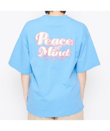 Spiritoso(スピリトーゾ)/Peace Mind ラメプリントロゴTシャツ/ブルー