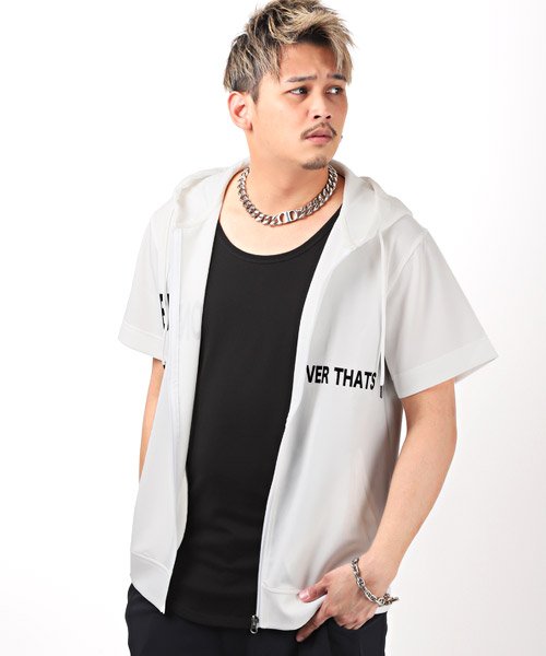 セール Tpuロゴプリント半袖zipパーカー パーカー メンズ Tパーカー 半袖 ジップパーカー ロゴ プリント ラグスタイル Luxstyle Magaseek