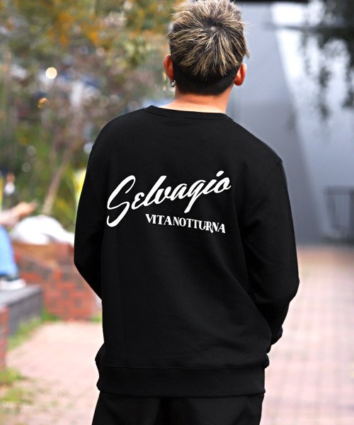 バックロゴプリントトスウェットレーナー トレーナー メンズ スウェット ロゴ バッグロゴ プリント ラグスタイル Luxstyle Magaseek