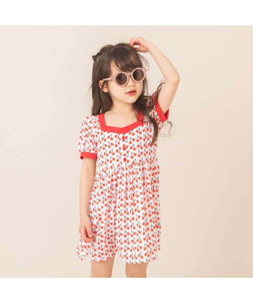 バックリボンデザインチェリー柄クレリックワンピース アーバンチェリー Urban Cherry Magaseek