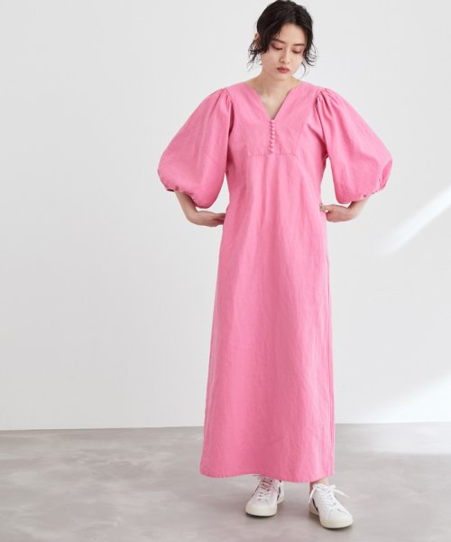 リネンボリュームスリーブワンピース アダム エ ロペ Adam Et Rope Magaseek