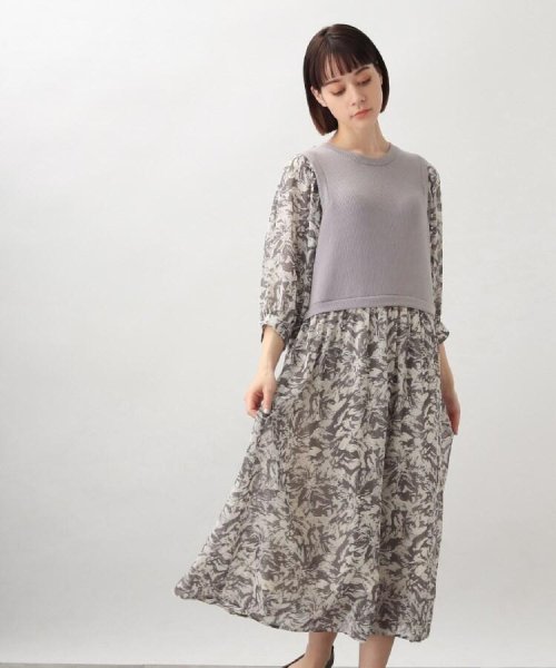 セール ベスト切替え花柄ワンピース グローブ Grove Magaseek