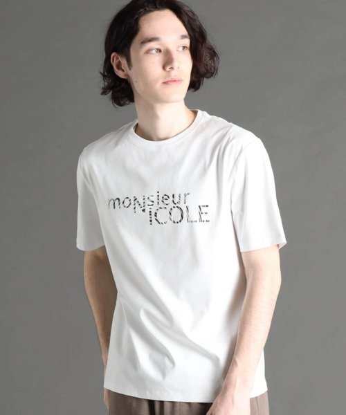 MONSIEUR NICOLE(ムッシュニコル)/グラフィックTシャツ/09ホワイト