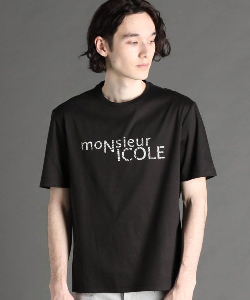 MONSIEUR NICOLE(ムッシュニコル)/グラフィックTシャツ/49ブラック