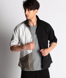 NICOLE CLUB FOR MEN(ニコルクラブフォーメン)/パネル切り替え半袖シャツ/49ブラック