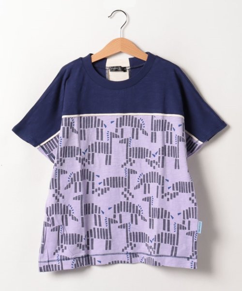 zuppa di zucca(ズッパ ディ ズッカ)/しまうまプリント半袖Tシャツ(140～160cm)/モーブ