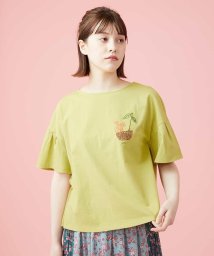 Jocomomola(ホコモモラ)/Divertida ワンポイント刺繍Tシャツ/イエロー
