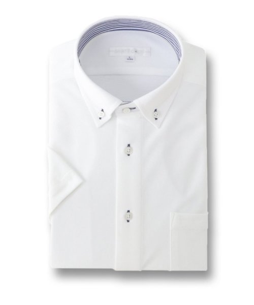 TAKA-Q(タカキュー)/アルティマ/ALTIMA スタンダードフィット ボタンダウン 半袖 ニット 半袖 シャツ メンズ ワイシャツ ビジネス ノーアイロン 形態安定 yシャツ 速乾/ホワイト
