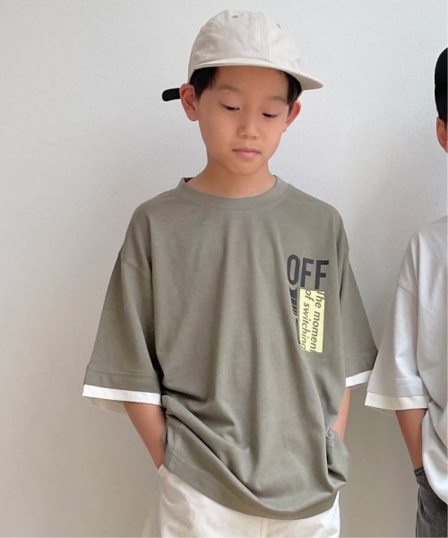 ikka kids(イッカ　キッズ)/【キッズ】【冷感】袖レイヤーTシャツ（100〜160cm）/その他系1