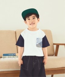 ikka kids(イッカ　キッズ)/【キッズ】切り替え刺繍ポケTシャツ（120〜160cm）/オフホワイト