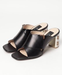 LANVINCOLLECTION(SHOES)(ランバンコレクション（シューズ）)/ジオメトリックヒールミュールサンダル/ブラック