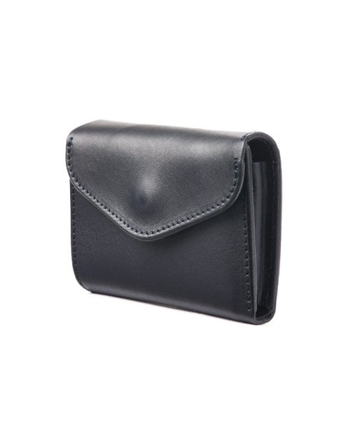 三つ折財布 ミニウォレット トレンド レザー ブラック コンパクト 黒
