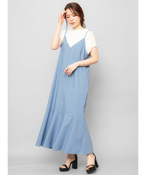 キャミワンピース レディース マキシ丈 ロング丈 スパンツイル ストレッチ素材 ミリアンデニ Mili An Deni Magaseek キャミワンピース レディース マキシ丈 ロング丈 スパンツイル ストレッチ素材 ミリアンデニ Mili An Deni Magaseek