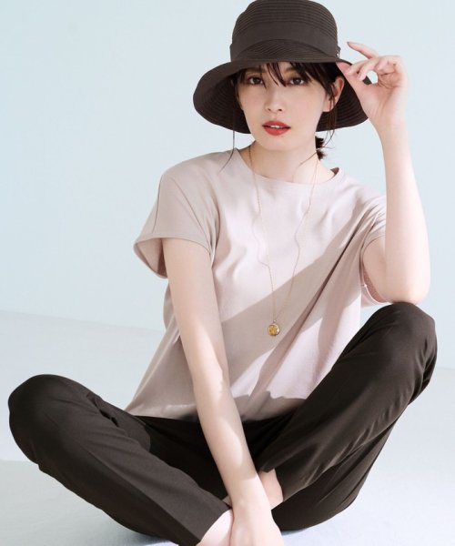 NIJYUSANKU（LARGE SIZE）(２３区（大きいサイズ）)/【WEB限定】フレンチスリーブ IT TEE/ヌードピンク系