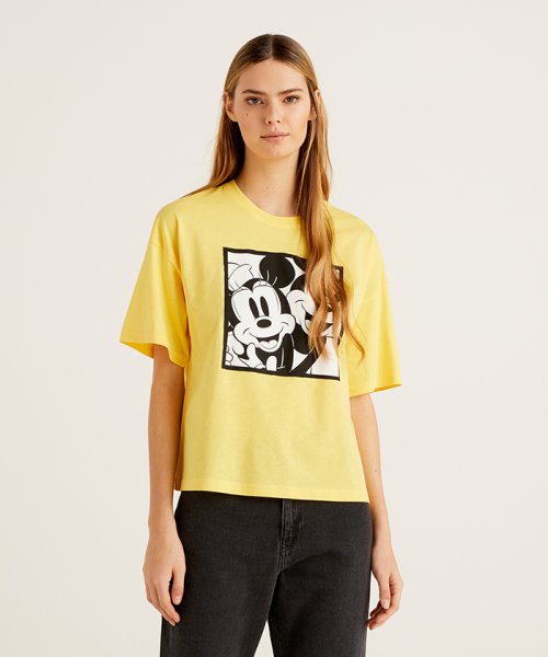 Disney ディズニー コラボ Jccミッキー ミニーマウス半袖tシャツ カットソー ベネトン レディース Benetton Women Magaseek