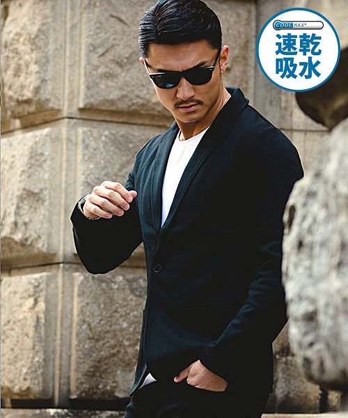 Cavaria Coolmax長袖テーラードジャケット メンズ ブランド おしゃれ きれいめ きれい目 大人 カジュアル ファッション リモートワーク 在宅勤務 キャバリア Cavaria Magaseek