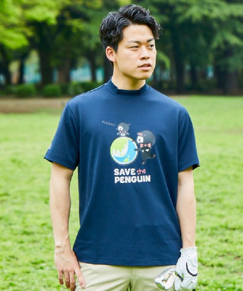 Munsingwear(マンシングウェア)/SAVETHEPENGUIN×TAROUT　ECOCoolistストレッチハイネックシャツ【アウトレット】/ネイビー