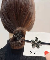 shoppinggo/ヘアゴム フラワー キラキラ シンプル おしゃれ ヘアアクセサリー 花 大人っぽい  ジュエリー シンプル/504662432