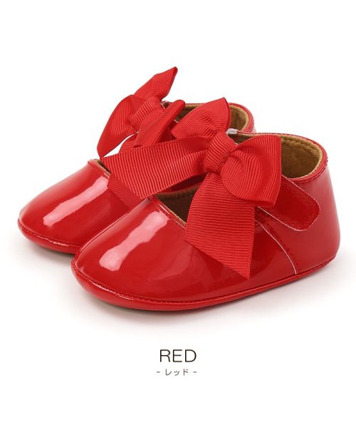 CLARAH　kids(クララキッズ)/ベビー 靴 ファーストシューズ フォーマル 赤ちゃん リボン /レッド