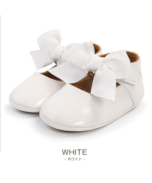 CLARAH　kids(クララキッズ)/ベビー 靴 ファーストシューズ フォーマル 赤ちゃん リボン /ホワイト