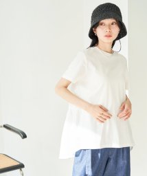 VIS(ビス)/【ORGABITS(R)】異素材切り替えティアードチュニックTシャツ/オフホワイト（15）