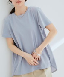 VIS(ビス)/【ORGABITS(R)】異素材切り替えティアードチュニックTシャツ/ブルー（44）