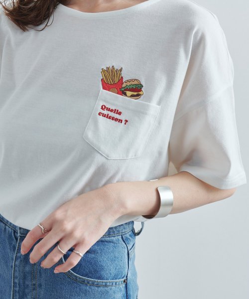 Fizz(フィズ)/ポケット刺繍デザインTシャツ　mitis SS　半袖/レッド