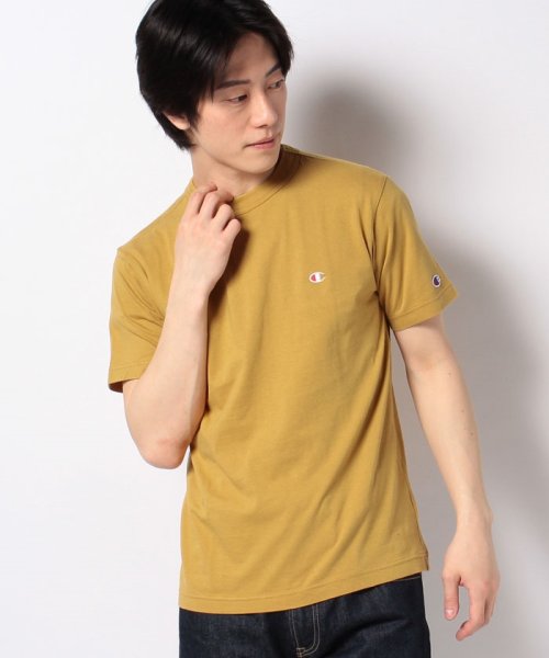 JEANS MATE(ジーンズメイト)/【CHAMPION】ワンポイントTシャツ/ベージュ