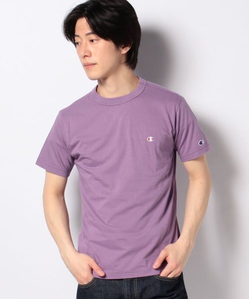 JEANS MATE(ジーンズメイト)/【CHAMPION】ワンポイントTシャツ/パープル