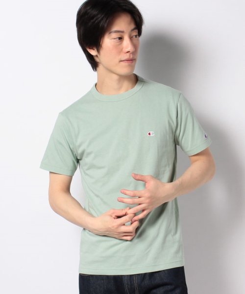 JEANS MATE(ジーンズメイト)/【CHAMPION】ワンポイントTシャツ/Ｌグリーン