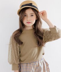 子供服Bee(子供服Bee)/チュール袖トップス/ライトブラウン