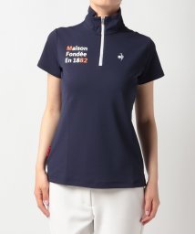 le coq sportif GOLF (ルコックスポルティフ（ゴルフ）)/バックプリントハーフジップシャツ(吸汗速乾/ストレッチ/UVケア(UPF30)/遮熱)【アウトレット】/ネイビー