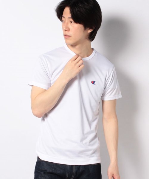 JEANS MATE(ジーンズメイト)/【CHAMPION】DOUBLE DRY(R) メッシュＴシャツ　クルーネック/ホワイト