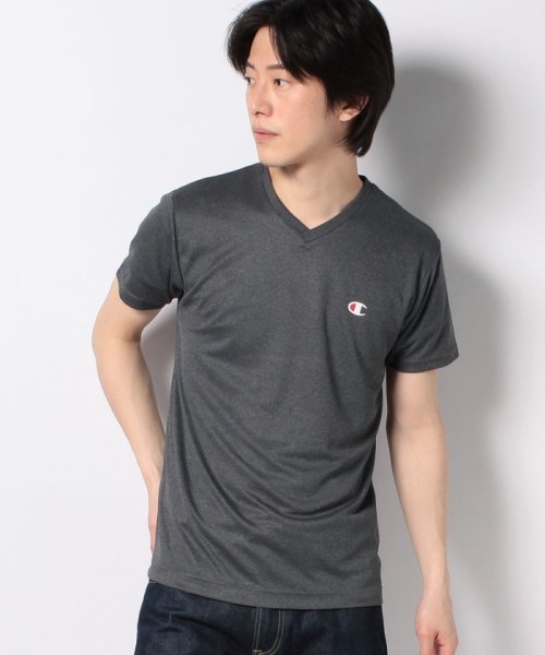 JEANS MATE(ジーンズメイト)/【CHAMPION】DOUBLE DRY(R)  メッシュＴシャツ　Ｖネック/チャコールグレー