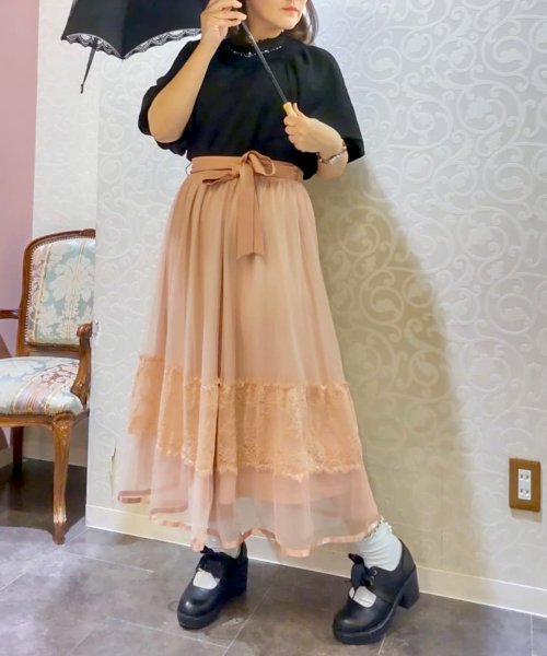 セール レース チュールスカート アクシーズファム Axes Femme Magaseek