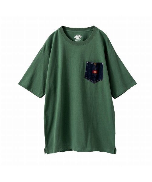 MAC HOUSE(men)(マックハウス（メンズ）)/[大きいサイズ] Dickies ディッキーズ ポケット切替半袖Tシャツ キングサイズ 2278－1531KG/グリーン