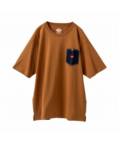 MAC HOUSE(men)(マックハウス（メンズ）)/[大きいサイズ] Dickies ディッキーズ ポケット切替半袖Tシャツ キングサイズ 2278－1531KG/オレンジ