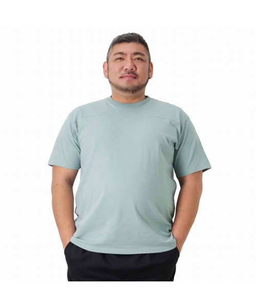 MAC HOUSE(men)(マックハウス（メンズ）)/[大きいサイズ] ORGABITS オーガビッツ フットボール切替半袖Tシャツ キングサイズ QMH/03831SS－K/ミント