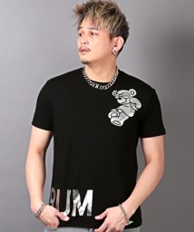 LUXSTYLE(ラグスタイル)/RUMSODA(ラムソーダ)箔プリントTシャツ/Tシャツ メンズ 半袖 ロゴ プリント ベア クマ/ブラック