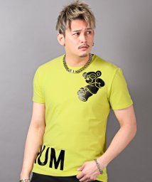 LUXSTYLE(ラグスタイル)/RUMSODA(ラムソーダ)箔プリントTシャツ/Tシャツ メンズ 半袖 ロゴ プリント ベア クマ/イエロー