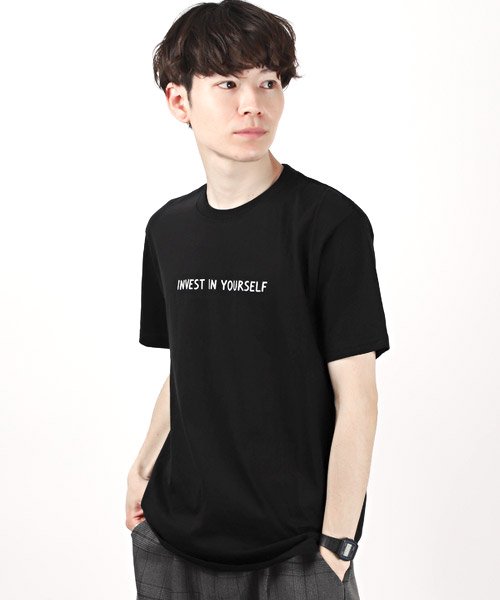 LUXSTYLE(ラグスタイル)/バックロゴプリントTシャツ/Tシャツ メンズ 半袖 ロゴ プリント バックロゴ/ブラック