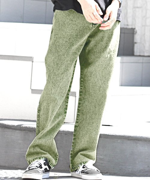 セール カラーデニムワイドパンツ デニムパンツ メンズ デニム ジーンズ カラーデニム ワイドパンツ Bitter ビター系 ラグスタイル Luxstyle Magaseek