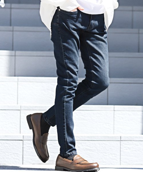 セール テーパードスキニーストレッチデニムパンツ デニムパンツ メンズ スキニー ストレッチ テーパード ラグスタイル Luxstyle Magaseek