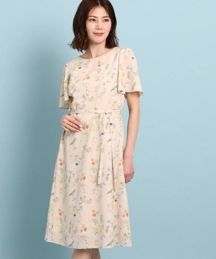 美品 Sunauna スーナウーナ シノワズリ エレガント花柄ワンピース 38 オリジナル