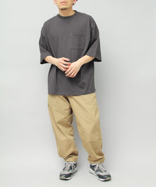 Goodwear(グッドウェア)/Goodwear グッドウェア USAコットン ポケット付き Tシャツ 半袖 スーパービッグシルエット オーバーサイズ/チャコール