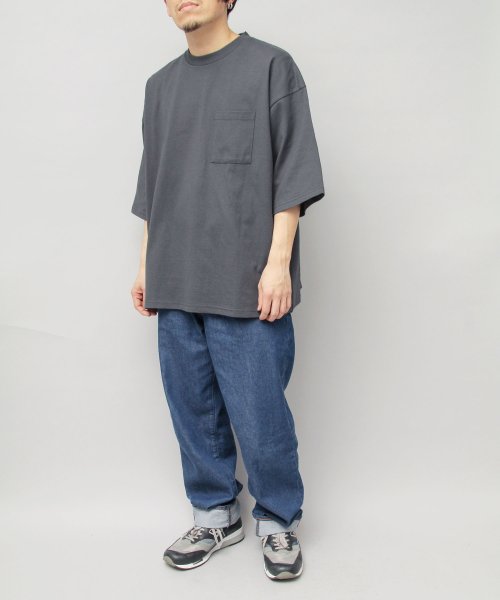 Goodwear(グッドウェア)/Goodwear グッドウェア USAコットン ポケット付き Tシャツ 半袖 スーパービッグシルエット オーバーサイズ/スレートブルー