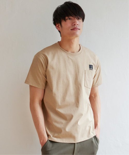 ikka(イッカ)/【吸水速乾】RUSSELL ATHLETIC ラッセル アスレチック ドライパワーポケTシャツ/ベージュ