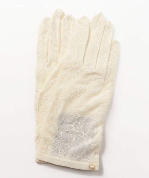 LANVINCOLLECTION（GLOVE)(ランバンコレクション（手袋）)/UVグローブ/白（オフ・アイボリー）